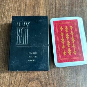 Vintage KEM Plastic Playing Cards – Florence Red Blue with Case (USA)